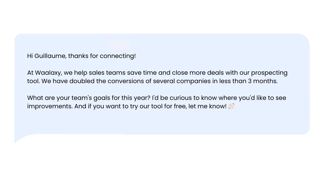 LinkedIn welcome message templates
