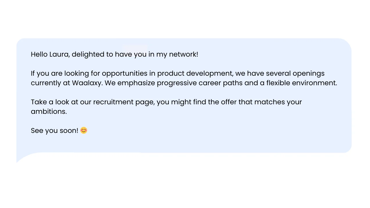 LinkedIn welcome message templates