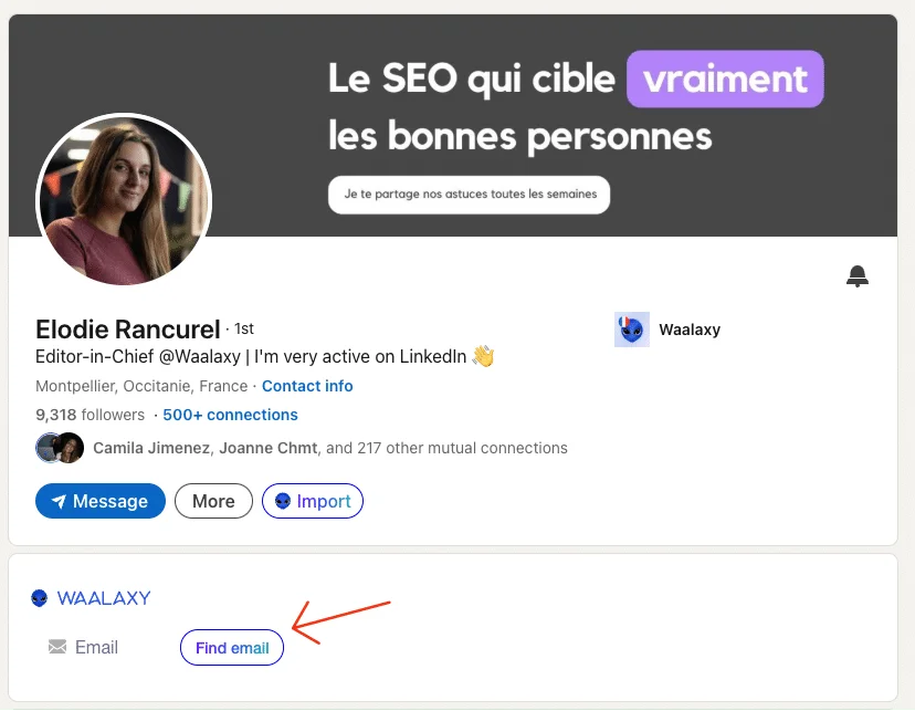 Profil LinkedIn Elodie Rancurel Waalaxy