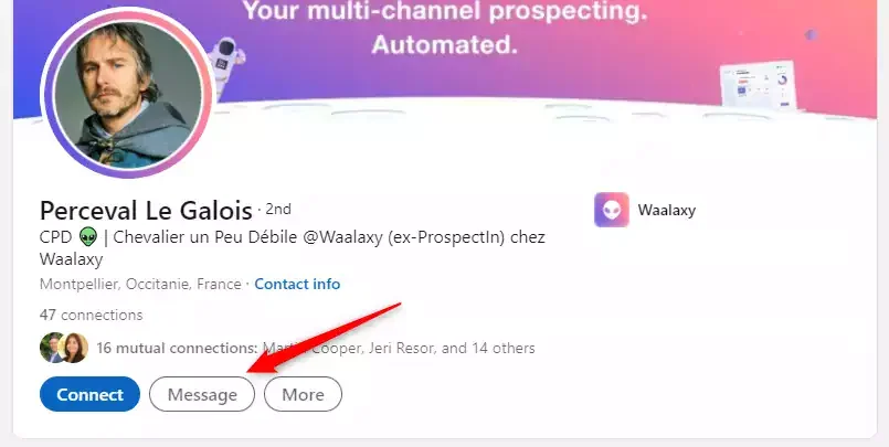 demande de message linkedin