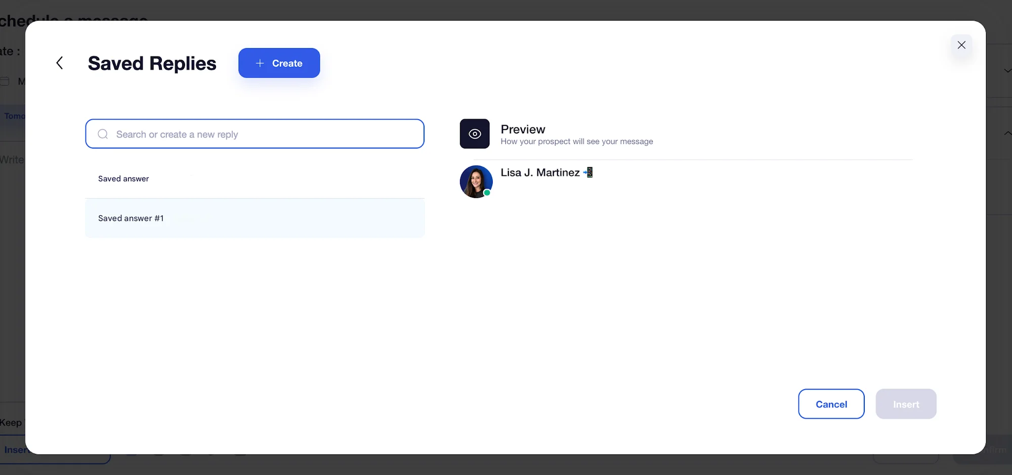 Pre-recorded response templates for LinkedIn messages in Waalaxy.