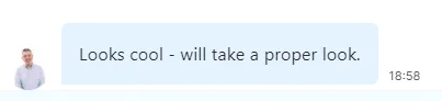 Message chat Waalaxy pour prospection