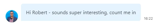 Message LinkedIn de prospection Waalaxy