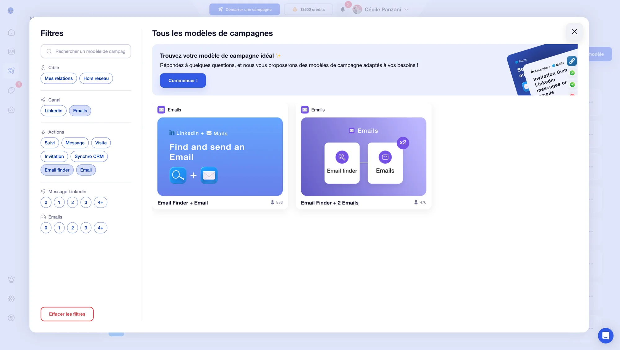 Créer une séquence : je me permets de vous recontacter avec Waalaxy