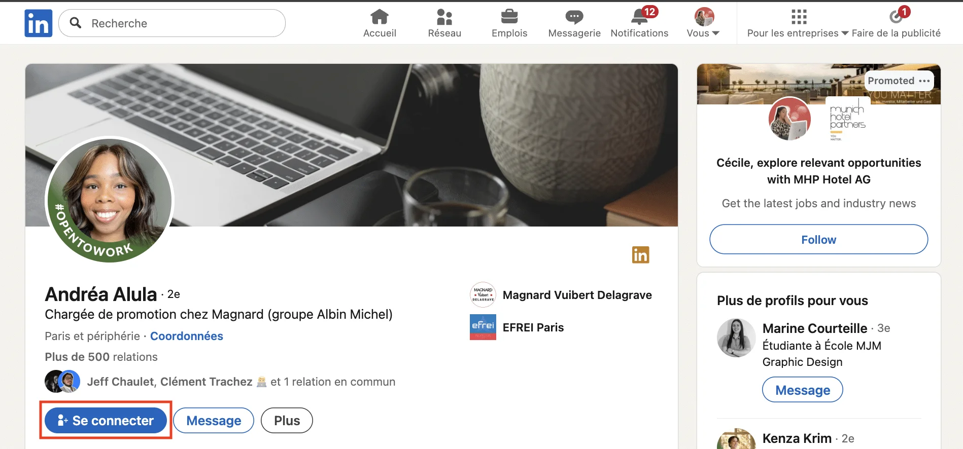 invitation LinkedIn se connecter