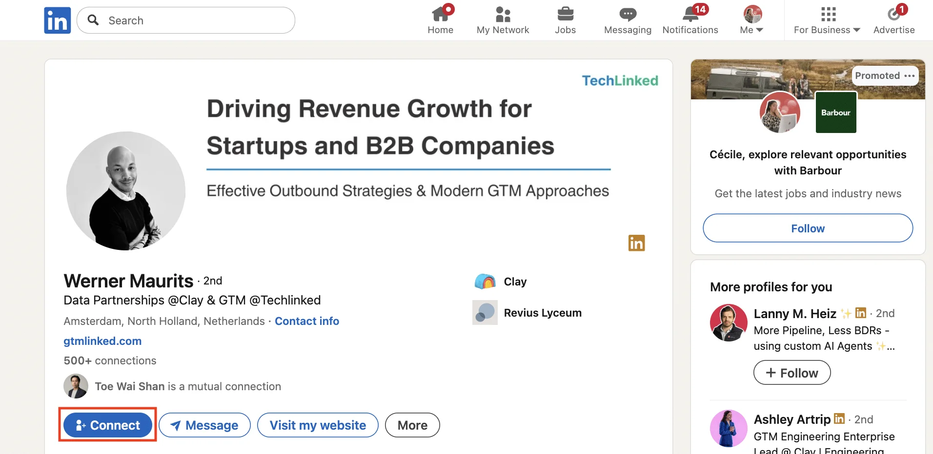 LinkedIn connection request , ask to connect