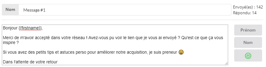 relance prospection taux de réponse linkedin