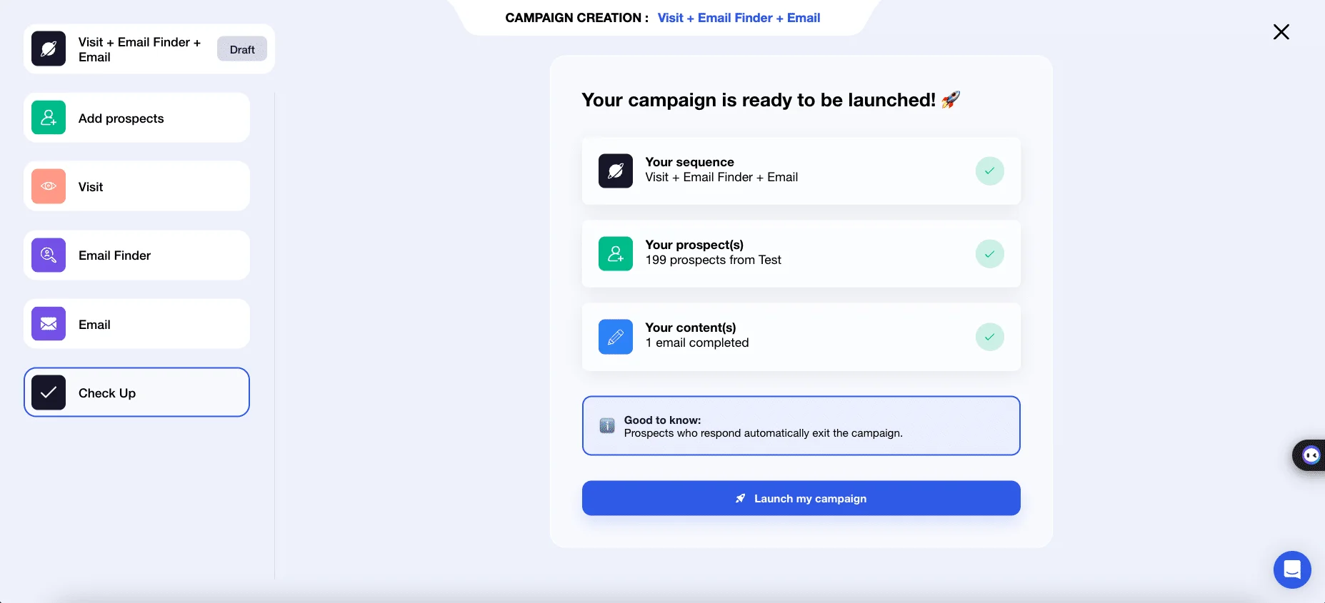 Recruitment automation with Waalaxy: Launch your automation campaign.