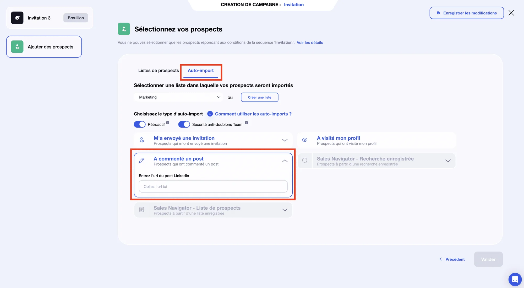 Envoyer une invitation LinkedIn automatique aux personnes qui commentent ou likent mon post