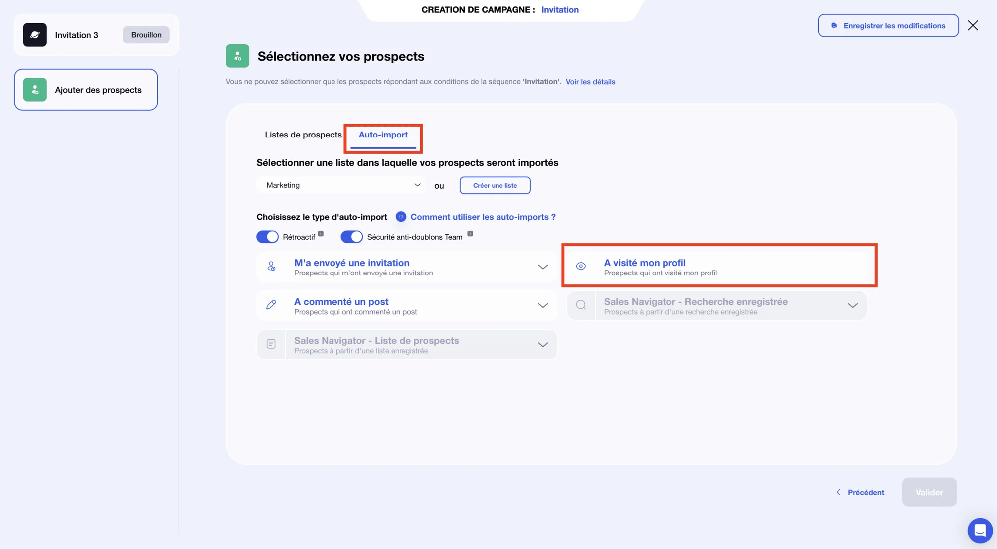 2. Envoyer une invitation LinkedIn automatique aux personnes qui visitent mon profil