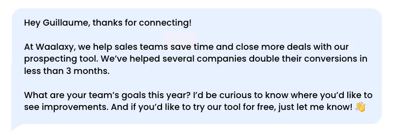 Automatic LinkedIn message