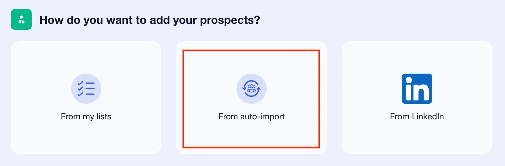 invitation campaign and import of LinkedIn prospects