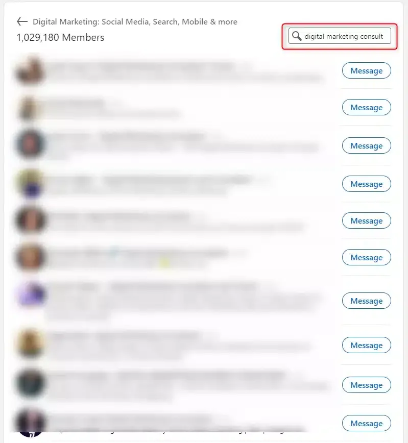 Groupe LinkedIn digital marketing membres