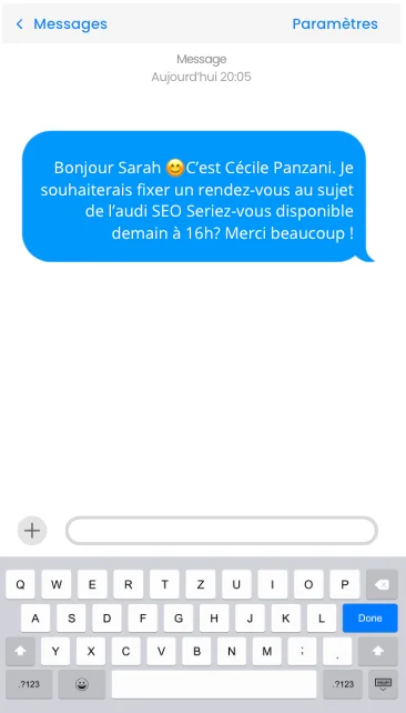 SMS de prise de rendez-vous