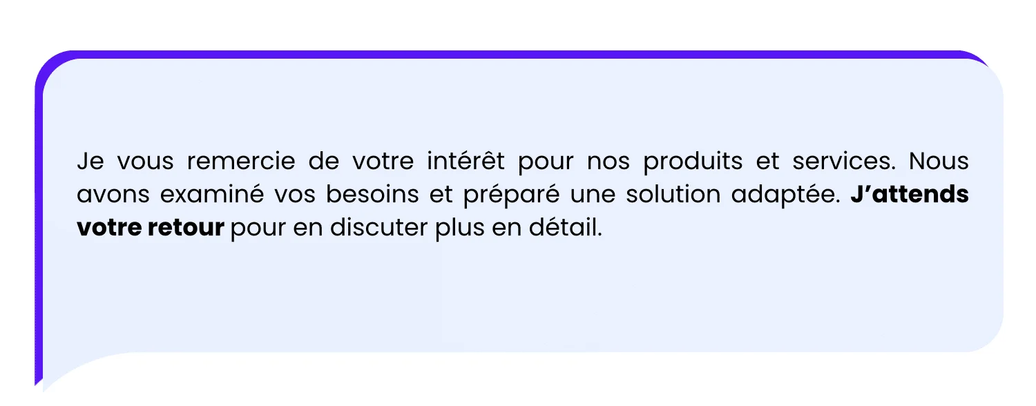J’attends votre retour