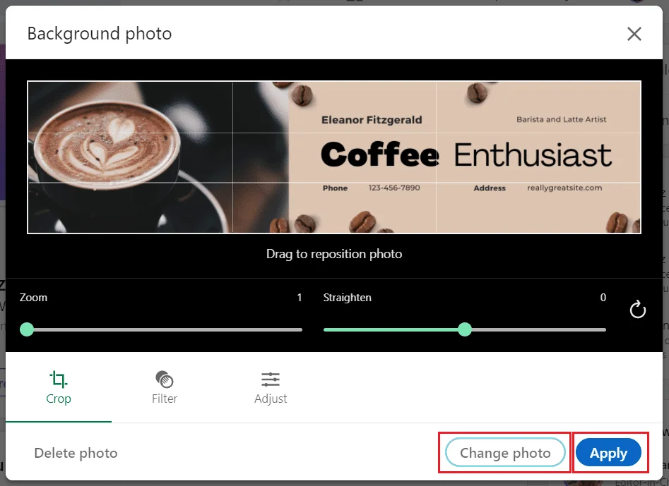 Business card coffee enthusiast design