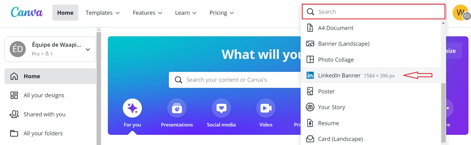 Modèle de bannière LinkedIn sur Canva