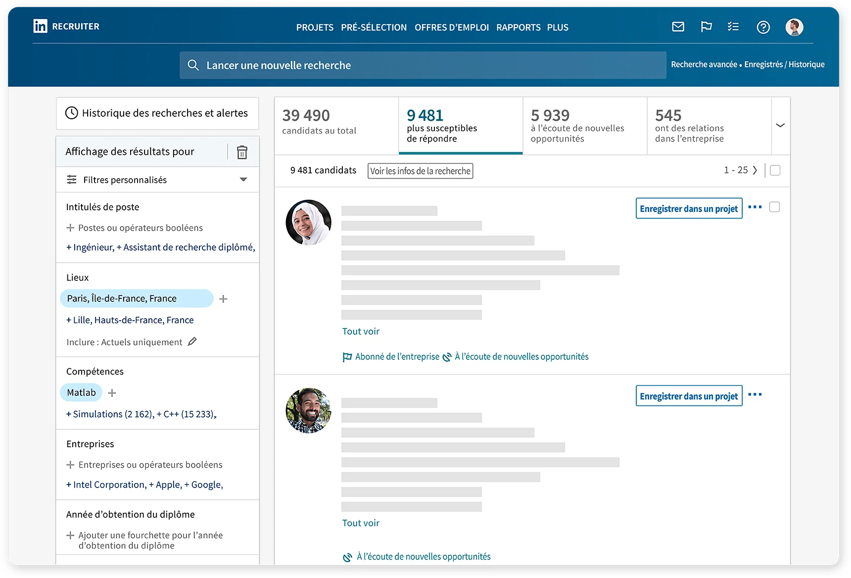Automatisation du recrutement : la recherche de candidats avec LinkedIn Recruiter.