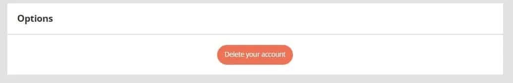 Supprimer compte Waalaxy options