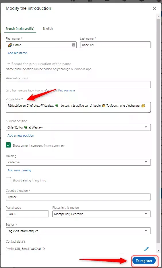 how to change job title on LinkedIn? step 2
