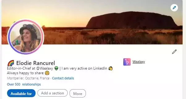 Profil LinkedIn Elodie Rancurel Waalaxy
