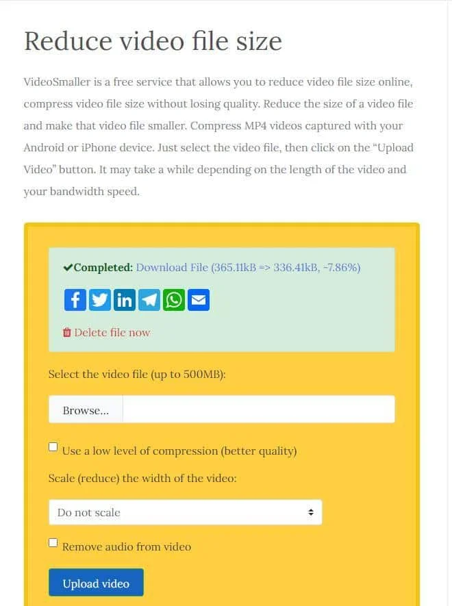 reduce video file size