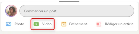 Interface création post vidéo Waalaxy