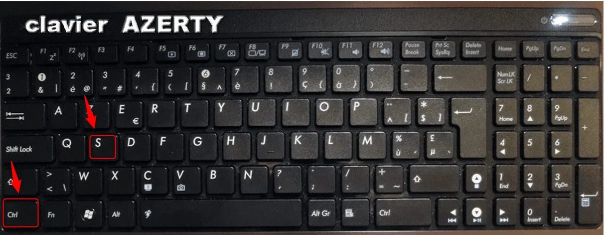 Clavier AZERTY français touches