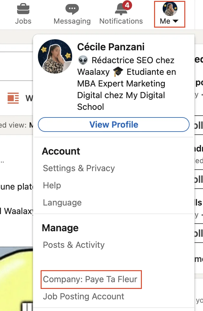 Profil LinkedIn Cécile Panzani Waalaxy