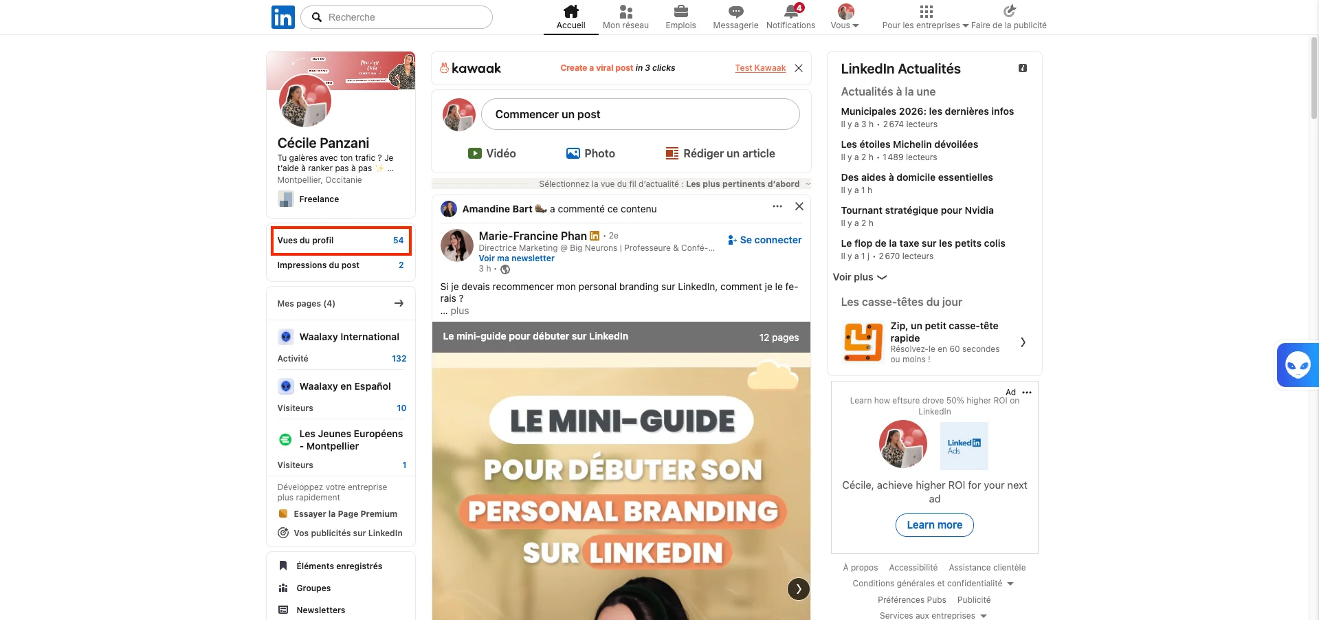 qui a vu mon profil LinkedIn