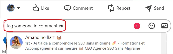 Interface commentaire réseaux sociaux Waalaxy