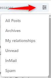 filters linkedin messaging