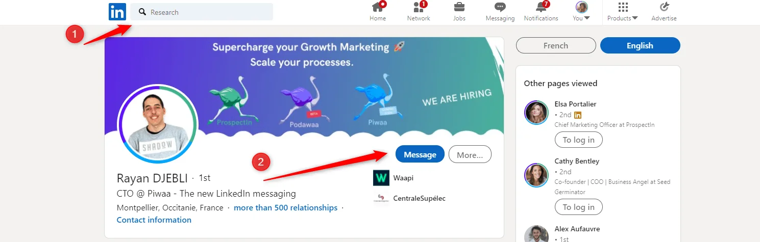 Profil LinkedIn Rayan Djebli Piwaa