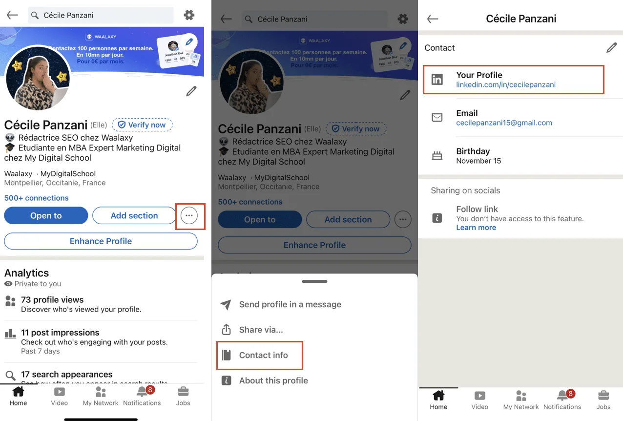 Find your LinkedIn ID.