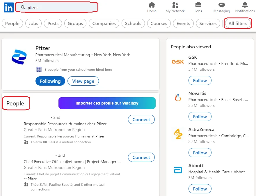 access all the results related to that query