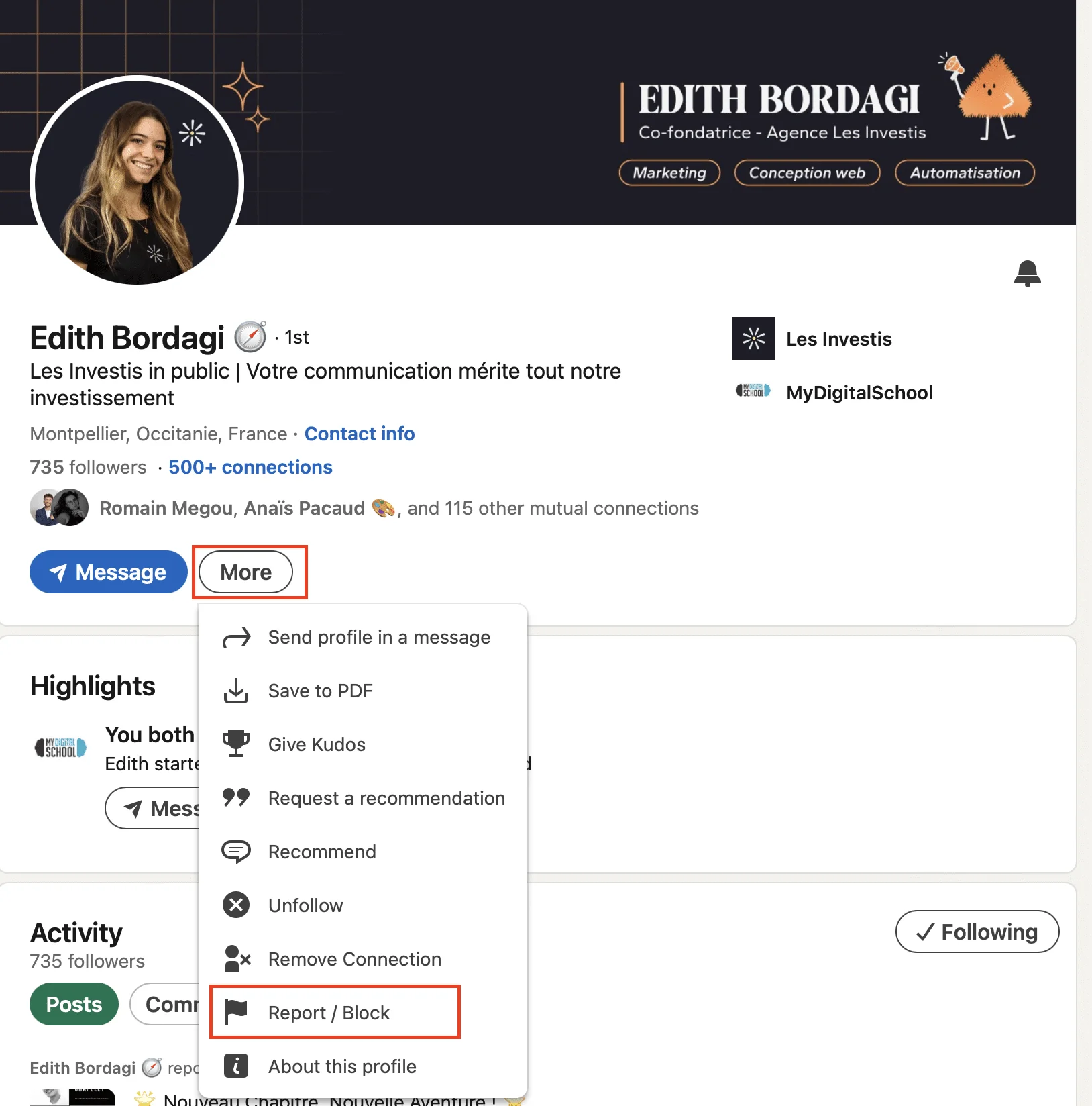 einen LinkedIn-Abonnenten blockieren