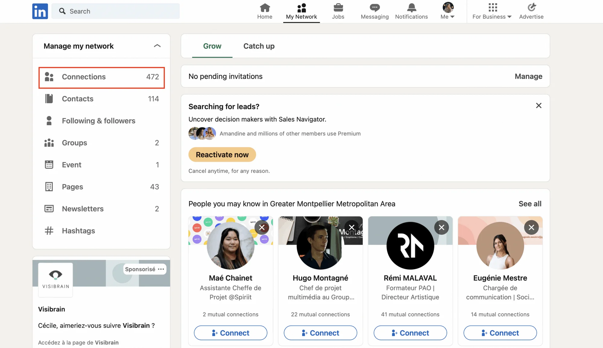Einen LinkedIn-Kontakt löschen