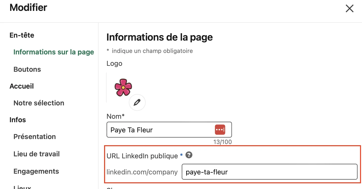 URL LinkedIn