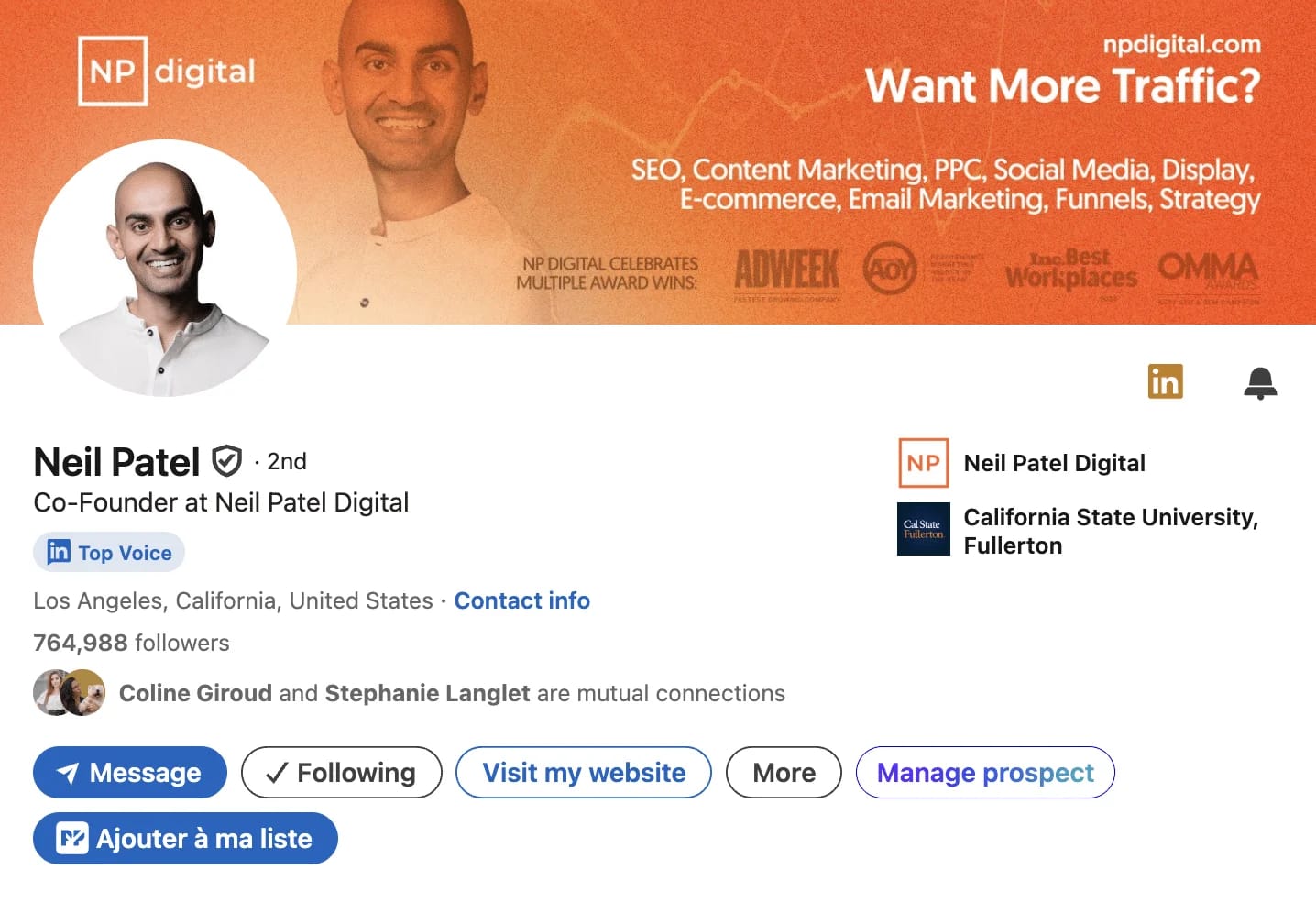 LinkedIn Top Voice Profile : Neil Patel