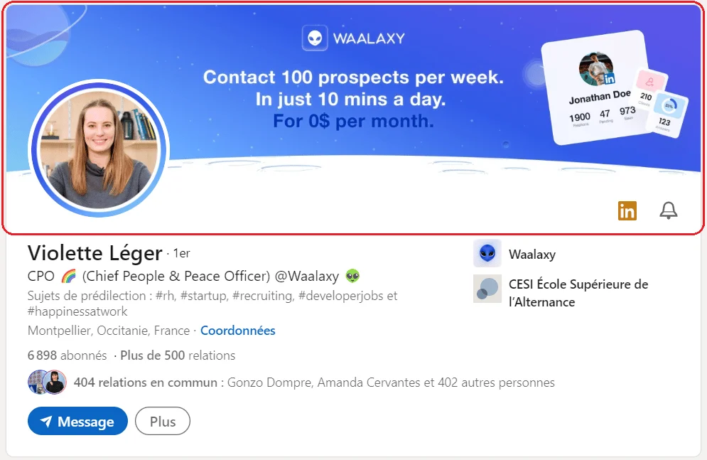 Profil LinkedIn de Violette Léger, CPO @Waalaxy, contactez-la par message ou plus.
