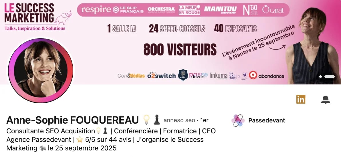 Titre de profil LinkedIn Consultant seo