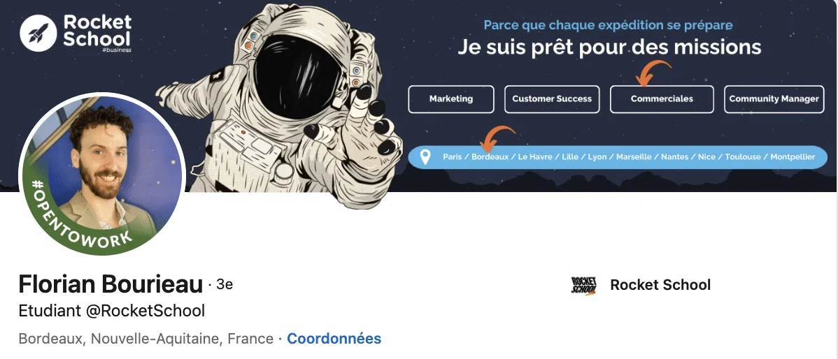 Titre de profil LinkedIn étudiant