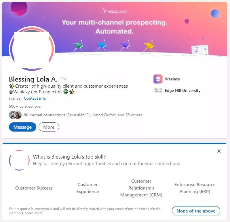 Recommandation LinkedIn suggestion