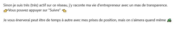 Fin du résumé sur LinkedIn