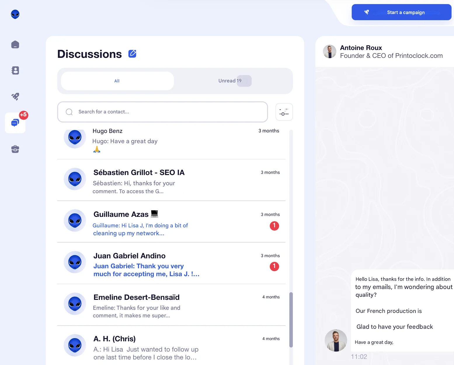 Waalaxy Inbox