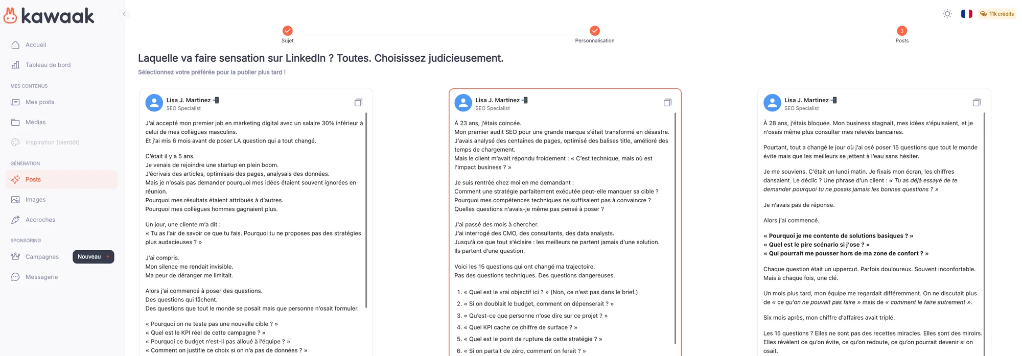 Automatiser la création de contenu Kawaak