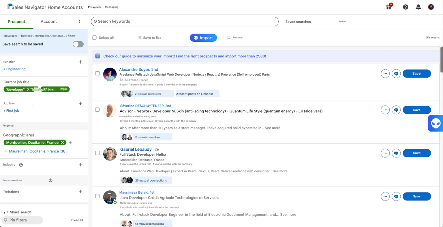LinkedIn Sales Navigator Import Leads