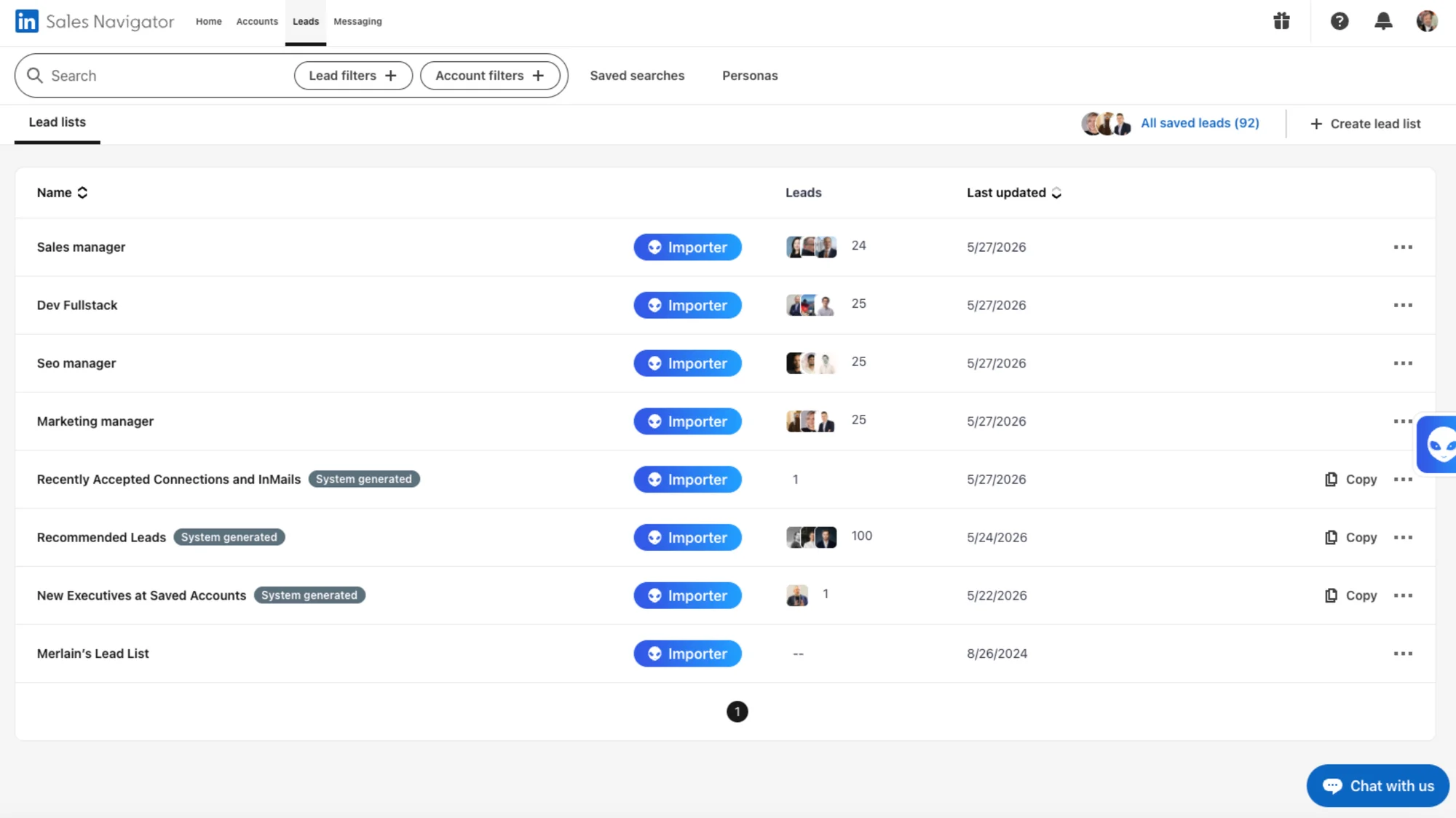 Import Sales Navigator leads into Waalaxy