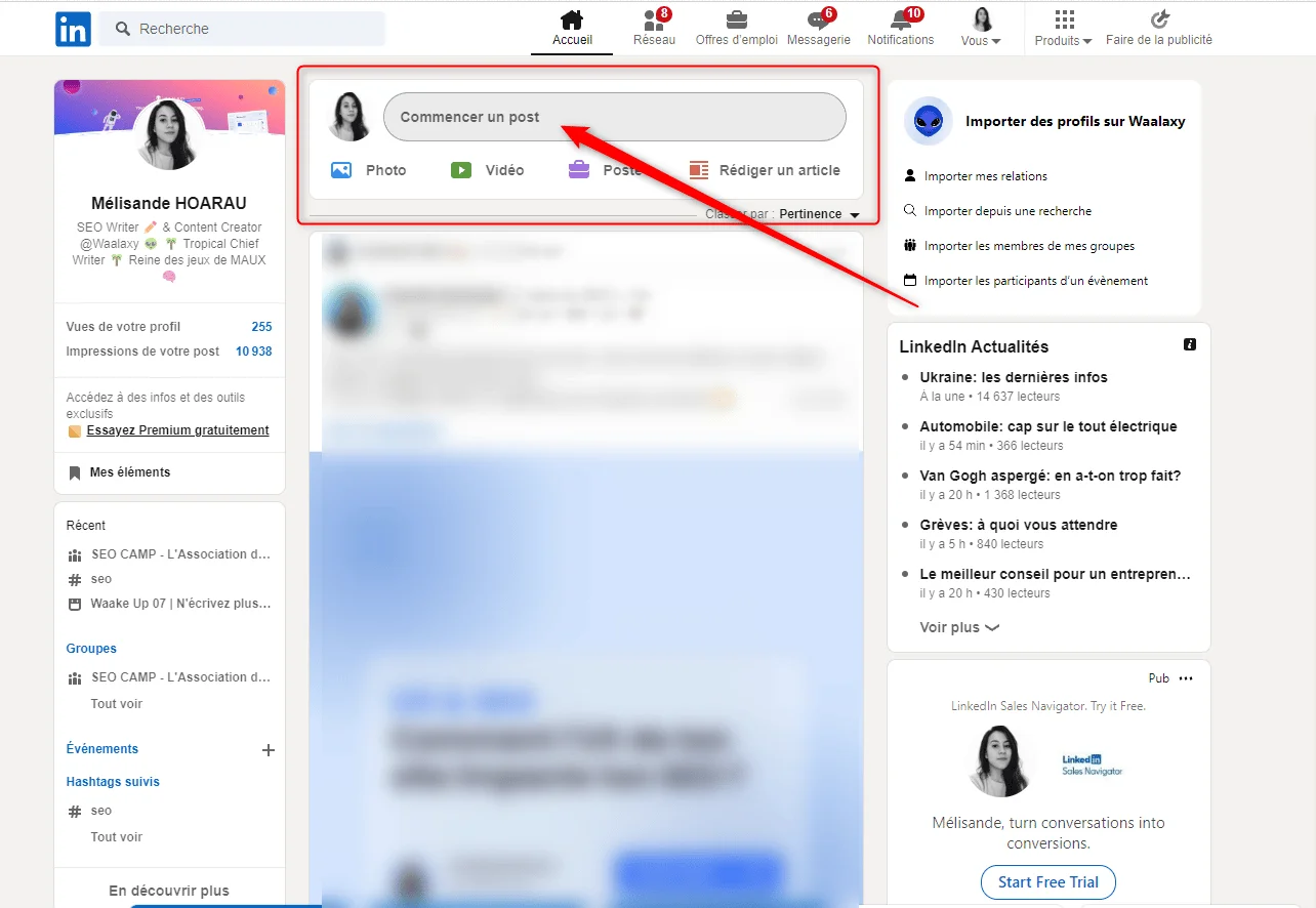 commencer-un-post-recrutement-linkedin