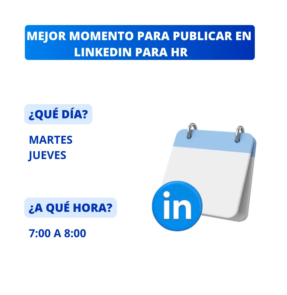 Mejor momento publicar LinkedIn recursos humanos